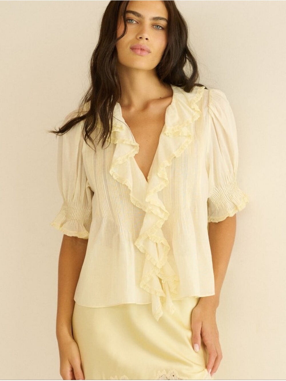 NWT DOEN Henri Top Creme Citron Small